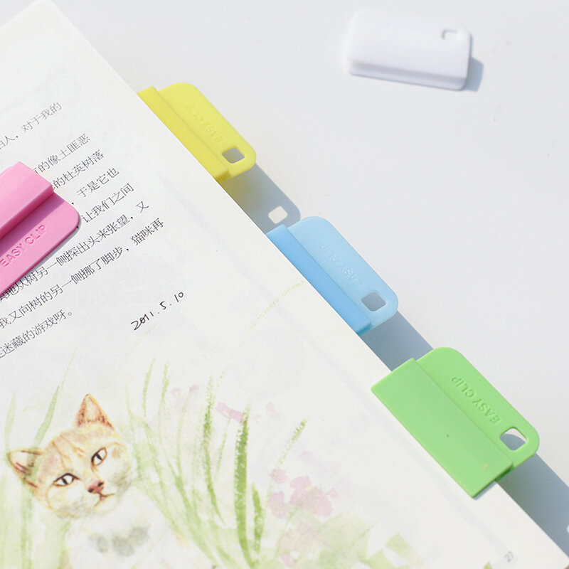 6 pçs/pçs/set clipes de memorando multi cor plástico fácil clipe memo bookmarks escritório planejador arquivo divisores estudante da escola