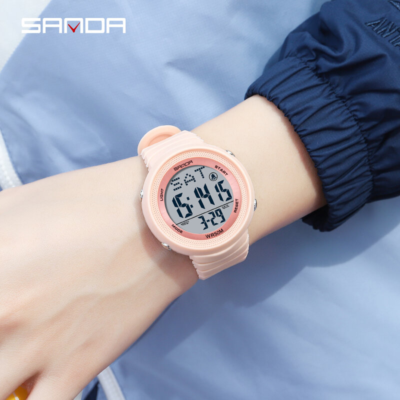 Nuovo orologio digitale da donna moda Sport orologi da donna bianco 5BAR orologio digitale impermeabile ragazza orologio da polso Casual relogio feminino