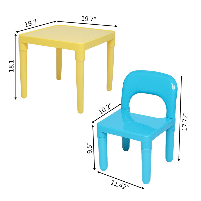 Juego de mesa y silla de plástico 2020 para niños, y cuatro sillas conjunto de escritorio, silla y mesa de estudio, juguetes de cena