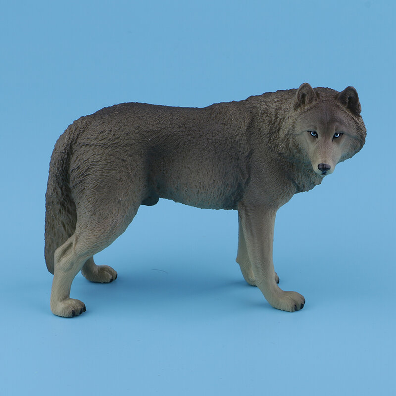 Simulação de bonecos de animais lobo, para crianças, cenários e acessórios de ensino