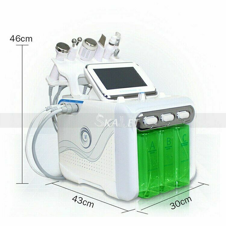 6 In 1 Hydra Dermabrasion BIO Light RF Vacuum Face Pore Cleaning Skin Care Water Oxygen Jet Peel Machine
