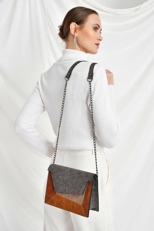 Gray Woman Piece and Colorful Shoulder Bag Fashion Trend Shoulder Strap Waterproof Velvet Leather Casual Women's Shoulder Bag