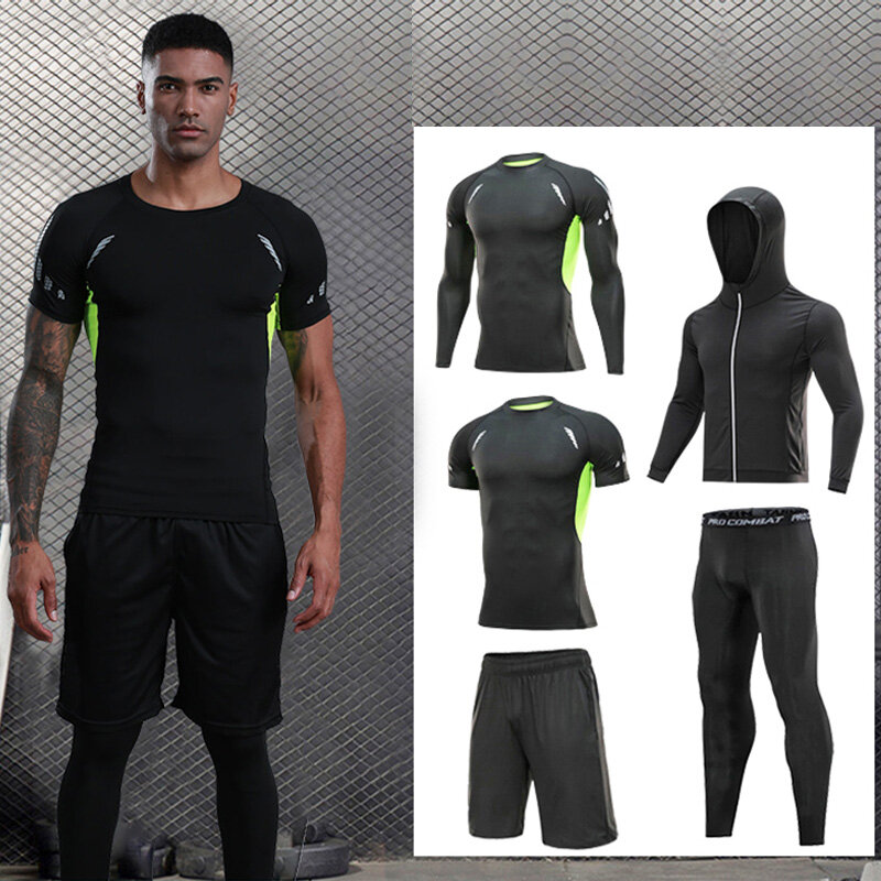 Męska odzież sportowa kompresja odzież sportowa szybkoschnący dres biegowy odzież sport jogging trening siłownia dres boks