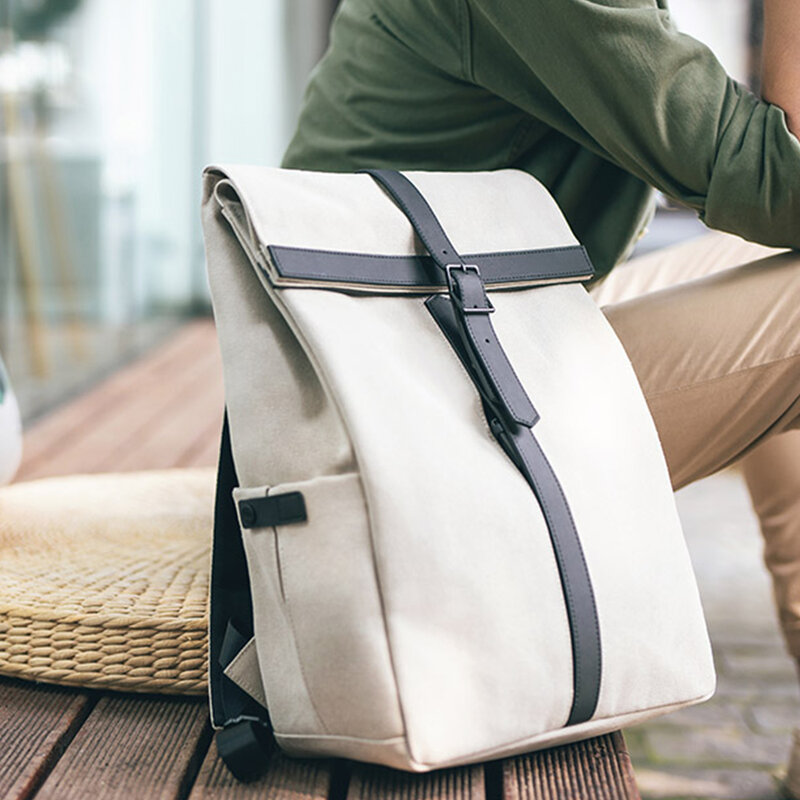 NINETYGO 90FUN mochila casual em oxford grosso, bolsa para laptop de 15,6 polegadas, estilo britânico, mochila escolar para homens e mulheres
