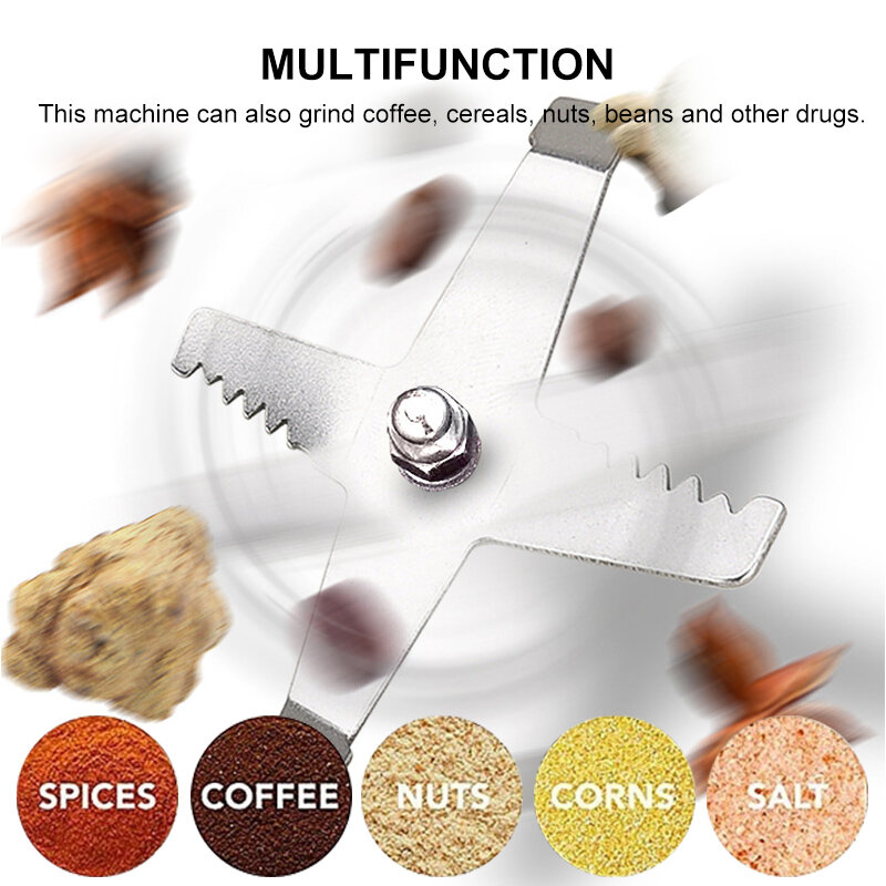 Moedor de café elétrico multifuncional cozinha cereais nozes feijão especiarias grãos máquina moer casa máquina moedor café