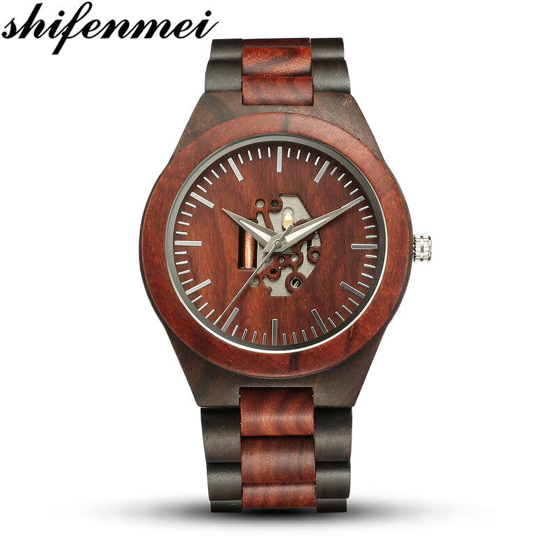 Мужские часы Shifenmei, роскошные брендовые деревянные часы, деловые мужские спортивные часы, деревянные наручные часы, кварцевые мужские часы, ...
