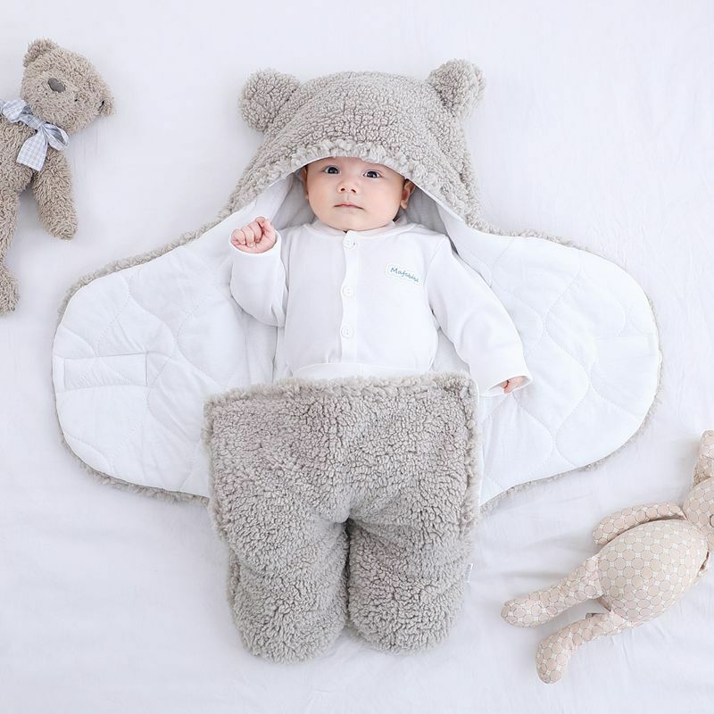 Sac de couchage ultra-doux et moelleux pour nouveau-né garçon et fille,couverture pour bébé, polaire, infantile, vêtement de maternelle, pour envelopper/emmailloter,