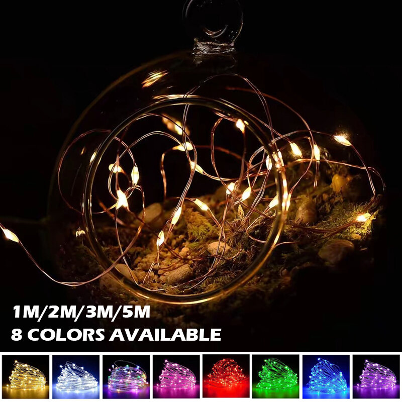 5M Waterproof Copper Wire LED String lights 8 Colors Holiday lighting Fairy Garland For Christmas Tree Wedding Party Decoration