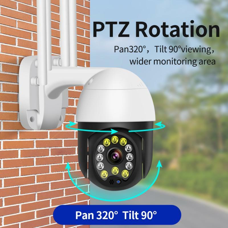 Caméra de surveillance extérieure Wifi sans fil PTZ IP 1080P, dispositif de sécurité domestique avec dôme inclinable et système infrarouge (ue/US/UK/AU)