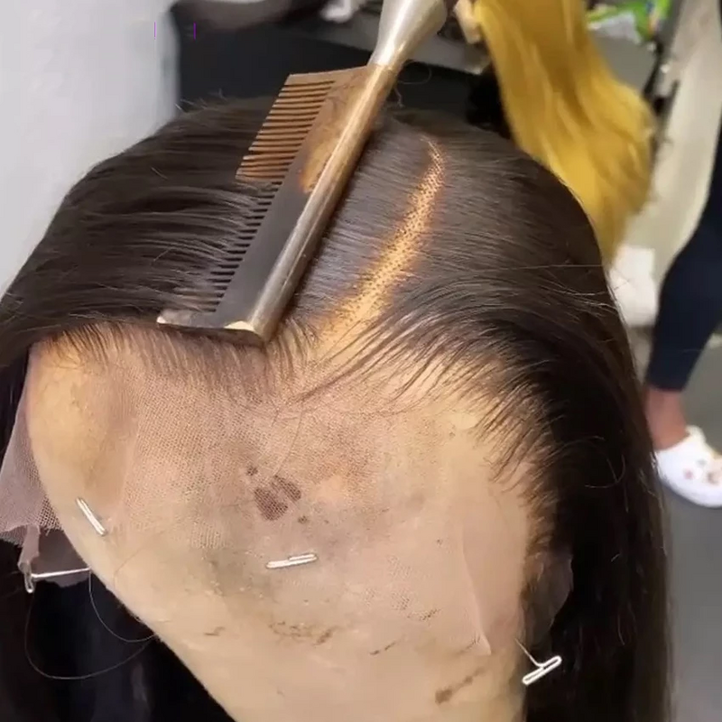 30 polegadas perucas do laço do cabelo humano em linha reta 180% hd perucas frontais transparentes do laço 4x4 perucas do laço do cabelo humano para a mulher