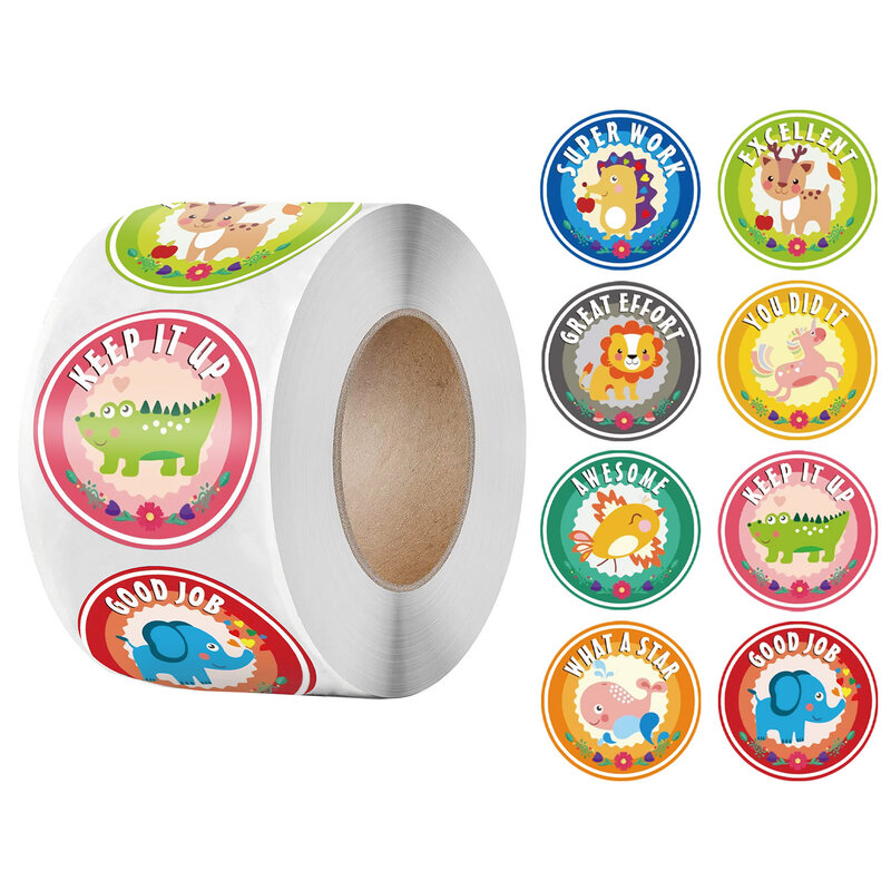 Fun Reward Stickers For Kid Toy Sticker 500Pcs For Children 1inch Motivational Stickers With Cute Animals For Students Teachers