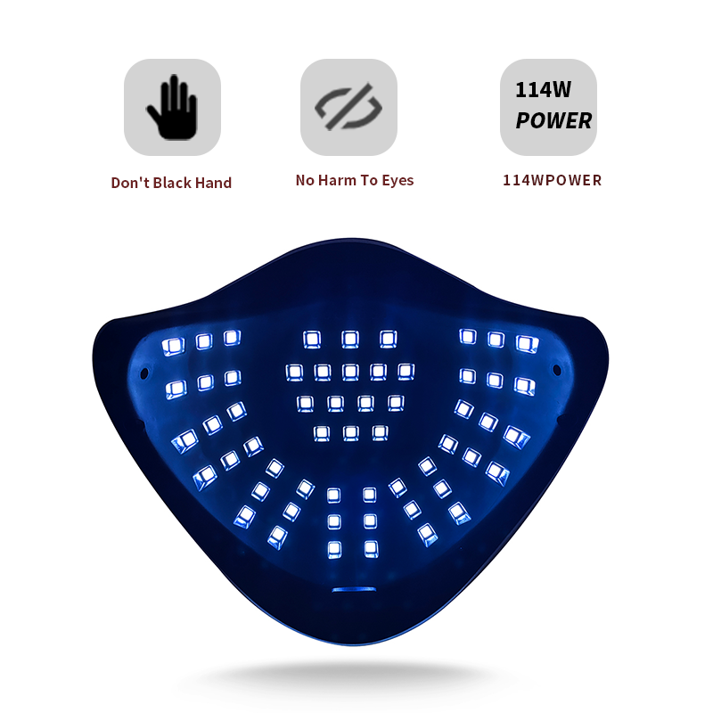 Lampu Pengering Kuku UV 114W dengan Sensor Otomatis 57 UV Lampu LED untuk Semua Gel 4 Pengatur Waktu Perawatan Kuku Pedikur Manikur Profesional