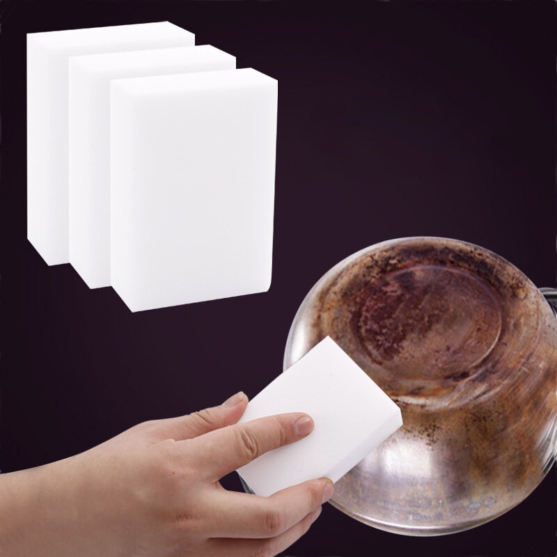 Esponja mágica removedora, esponja de melamina para limpeza branca para cozinha, banheiro e escritório, 100 peças