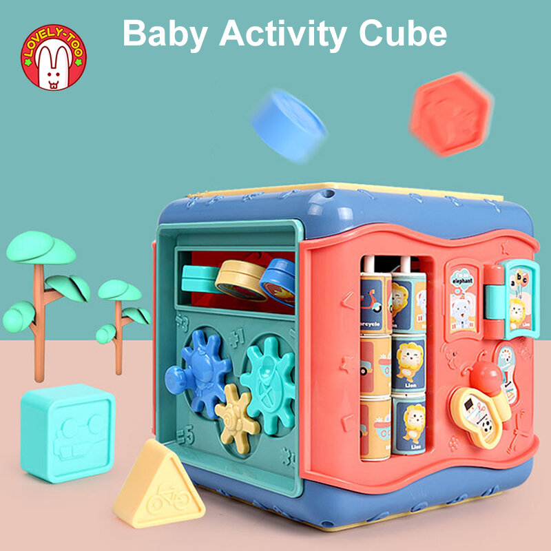 Cubo de juegos de actividades para bebés, caja educativa de desarrollo infantil para niños de 13 a 24 meses, con forma Montessori, instumentos DE MÚSICA