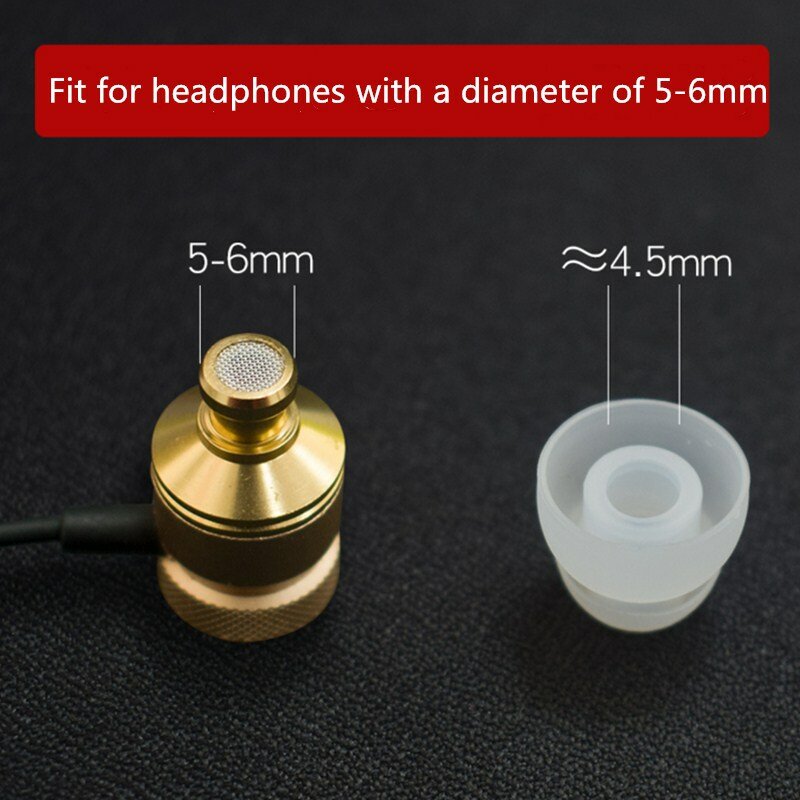10 Uds. De almohadillas de silicona para los oídos, repuesto de auriculares internos de dos capas, tamaño M