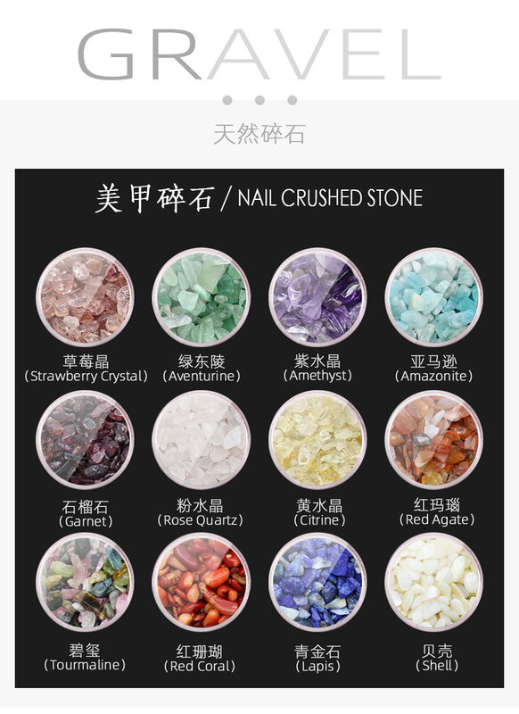 Natural Stone Crushed Stone Crystal Stone Rock Gravel Tumble Stones 2-4mm 12 Colors/lot Living Memory Locket Jewelry Accessories