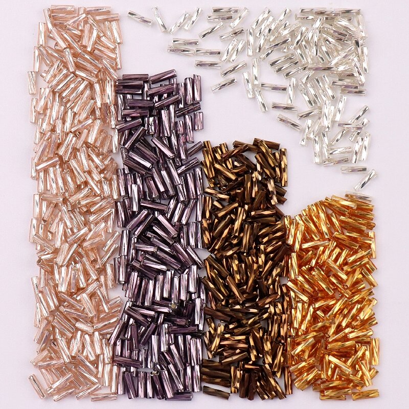300Pcs Size 2x6mm Twist Bugles Loose Glass Seed Spacer Tube Leptospira Beads For jewelry making DIY Garment Sew Accessories