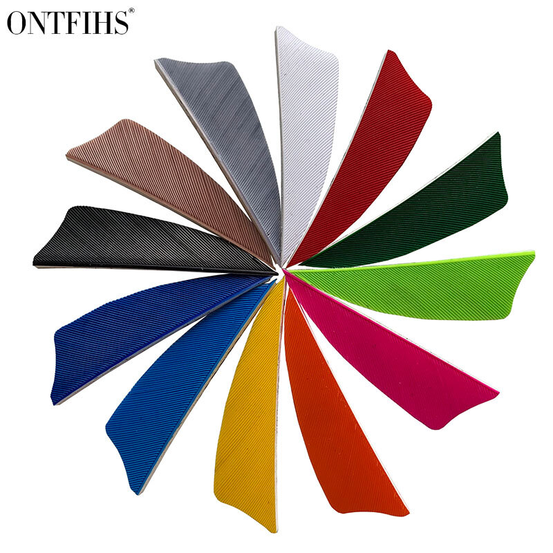 Ontfihs escudo 2 "para arquearia, flechas coloridas de penas para arco e flechas rw com 100 peças