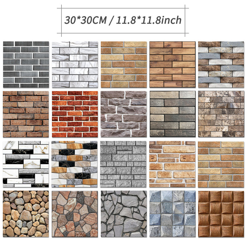 3d papel de parede tijolo pedra padrão auto-adesivo à prova d3d água 3d 70*77cm para o quarto crianças sala de estar 3d papel de parede