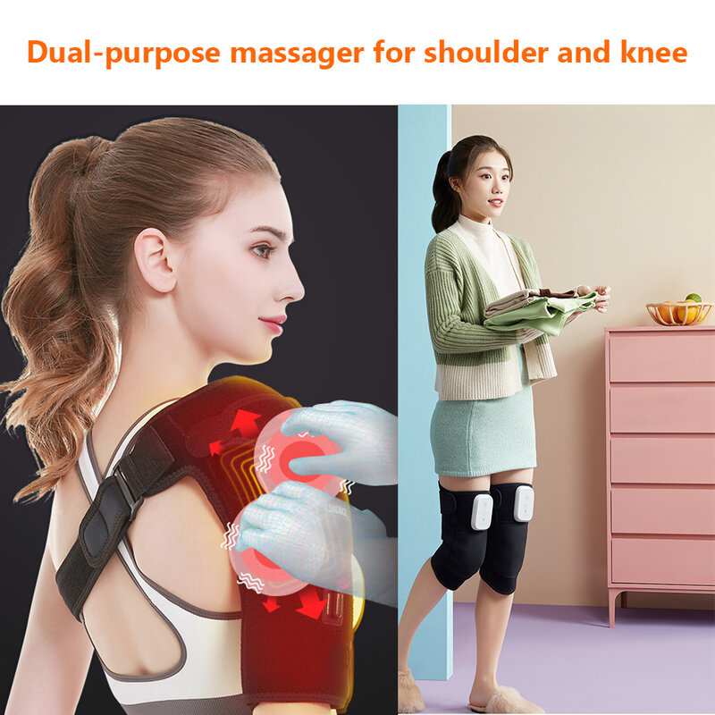 Masajeador eléctrico inalámbrico para rodilla, masajeador relajante portátil para aliviar la relajación, con calefacción y vibración, recargable