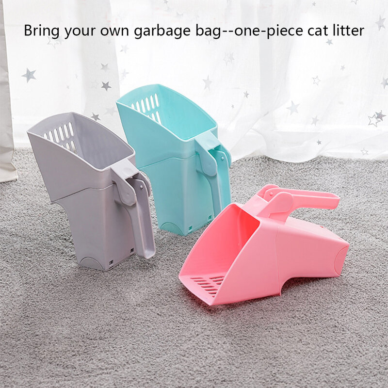Cat Litter Shovel Pet Cleanning Tool Plastic Products Toilet For Cats Food Spoons Plastic Cat Litter Sifter Scoop And Bag