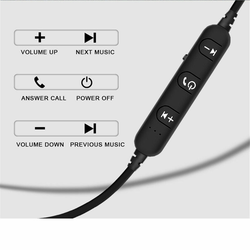 HYASIA magnetyczny zestaw słuchawkowy z pałąkiem na kark bezprzewodowy zestaw słuchawkowy IPX4 Sweatproof zestaw słuchawkowy Bluetooth zestaw głośnomówiący Stereo metalowe słuchawki douszne dla Xiaomi