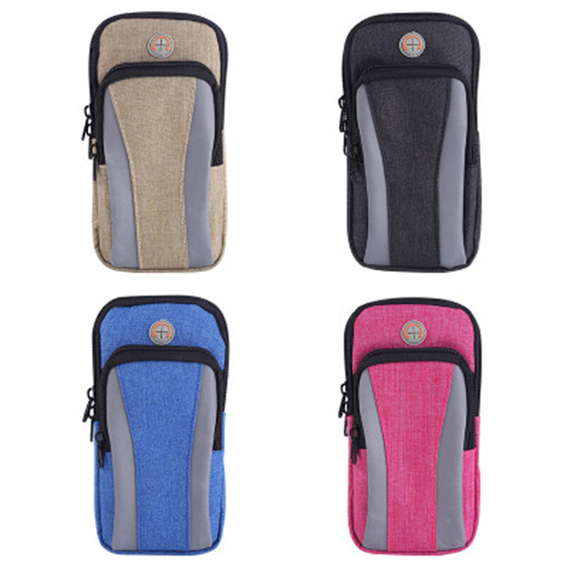 Sports Wrist Bag Mobile Phone Arm Bag Humanized Earphone Jack Waterproof Double-layer Adjustable Shoulder Strap