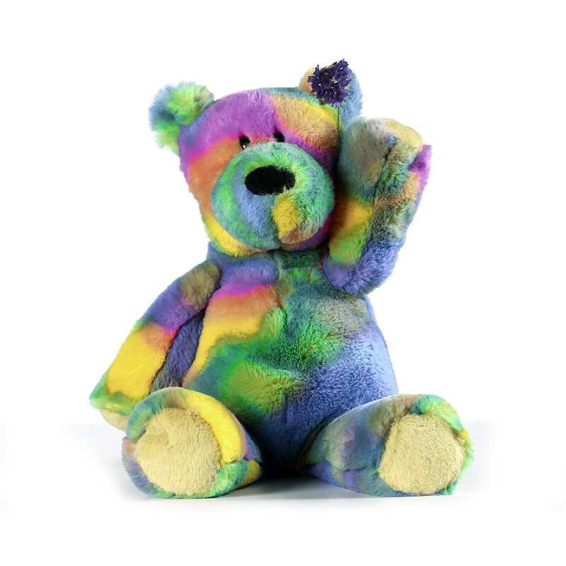 25cm wysokość siedziska miś bunney pluszowa zabawka lalka miękka kolorowa tęcza niedźwiedź lalka-królik ins nowość na prezenty