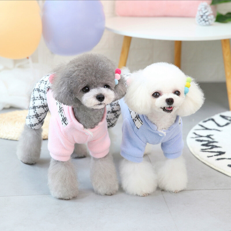 Suitable for Small Pet Dog Clothes Autumn and Winter Clothes Four-Legged Warm Dog Jacket