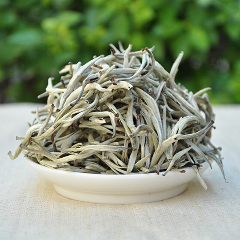 Alta qualidade orgânico bai hao yin zhen chá branco bai hao agulha de prata branco chá comida chinesa prata agulha chá verde alimentos