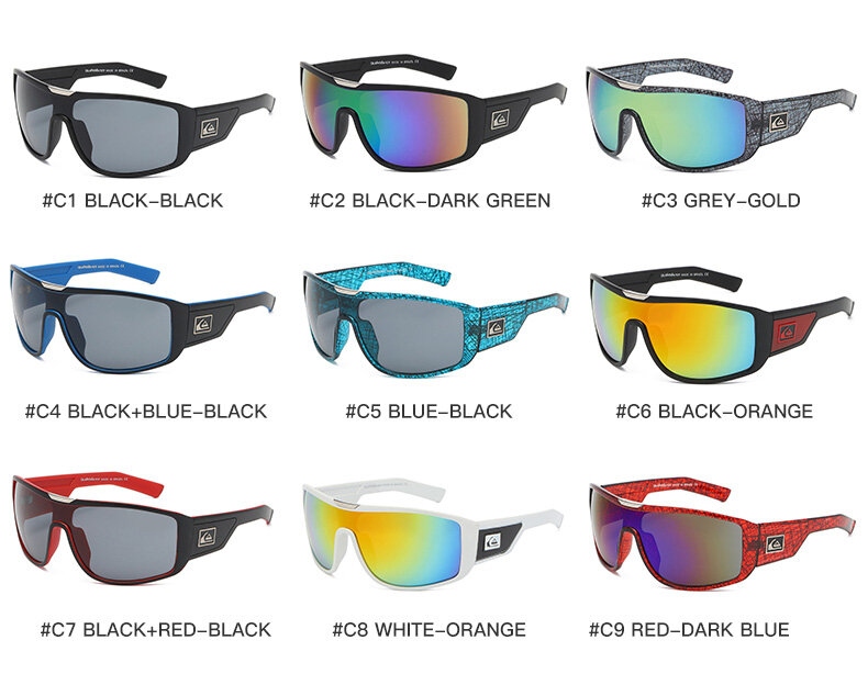 QS640 новые мужские спортивные очки большого размера в большой оправе, оптовая продажа цветных солнцезащитных очков Uv400