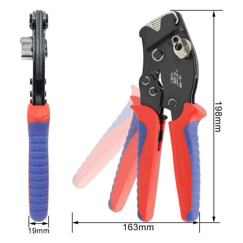 0.08-16mm2 16-4H Tubular Terminal Crimping Tools Mini Pliers Adjust Knob To Control Crimping Size Terminals Electrical Clamps