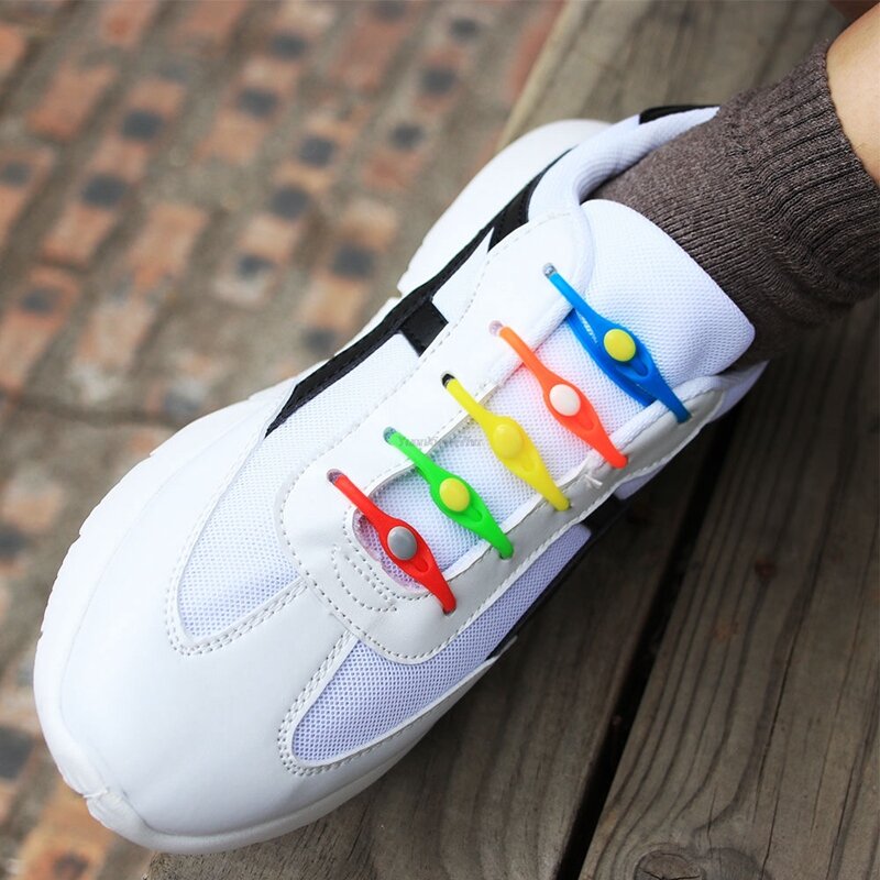 Cordones elásticos de silicona para zapatos, 12 unidades, para niños y adultos, universales, sin cordones, accesorios para zapatos de encendido y apagado rápido