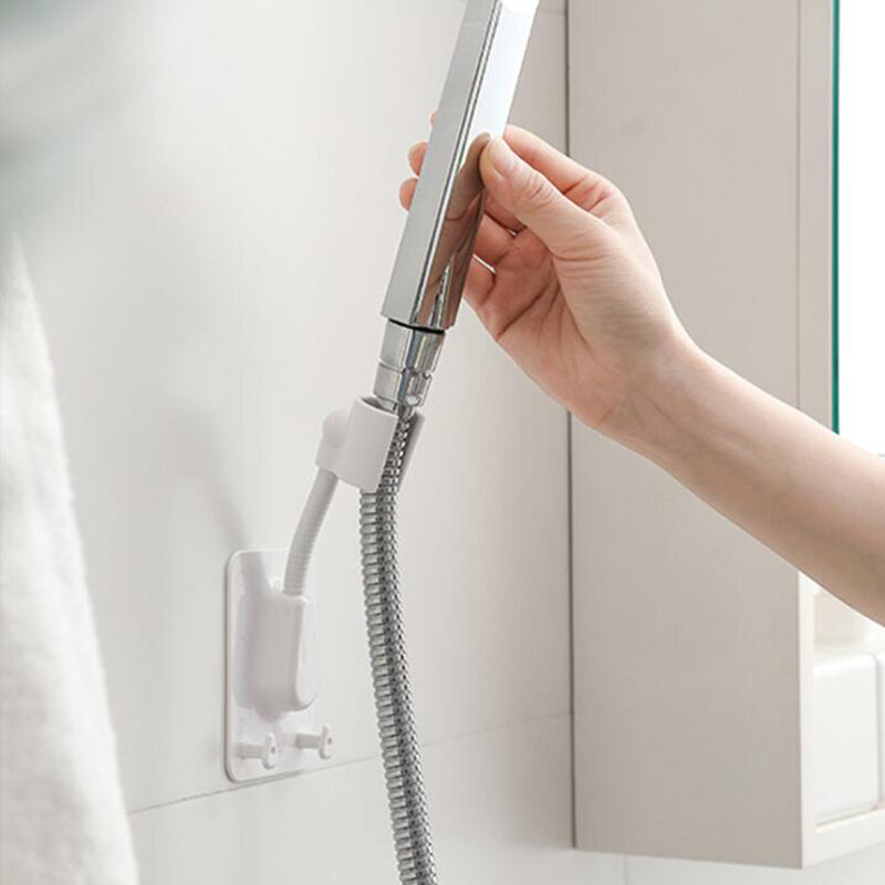 2 ganci montaggio a parete supporto per soffione doccia regolabile senza punzonatura supporto per soffione doccia accessori per la pulizia della casa del bagno