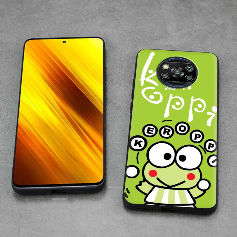 Funda de teléfono suave anticaída para Xiaomi Poco M3 F3 F2 X3 Nfc Mi 11i 11 Ultra 8 9 10 SE Lite, bonitos dibujos animados de rana keroppi smile