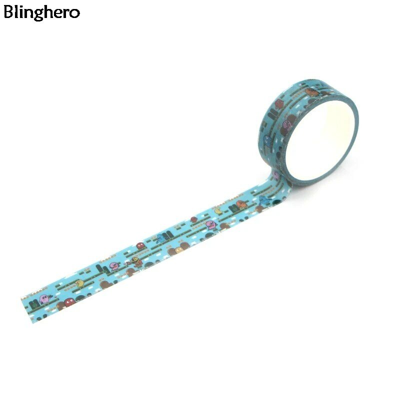 Blinghero Kartun 15 Mm X 5 M Cetak Masking Tape Adhesive Tape Washi Tape Lucu Dekoratif Tape Alat Tulis Decal BH0054