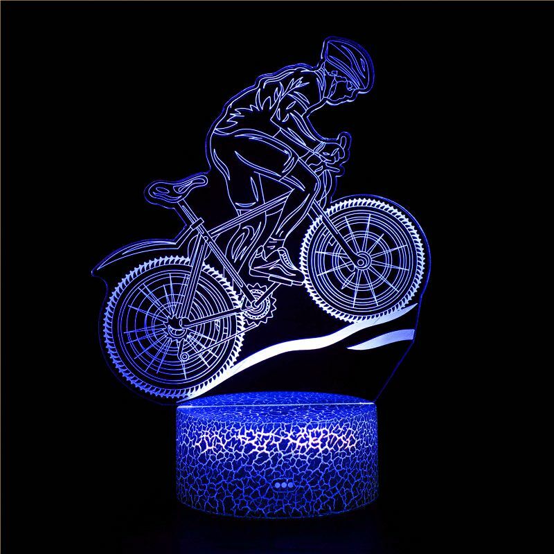 Motorcycle LED 3D Phantom Night Light Bicycle Rider Creative Bedroom Decoration Light Novelty Light Children Gift Souvenir