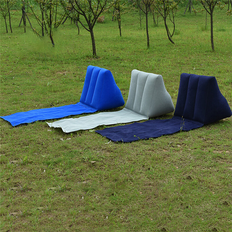 Foldable Soft Beach Mat Festival Camping Leisure Lounger Back Pillow Cushion Chair Seat Inflatable Air Bed Travel Mattress Mat