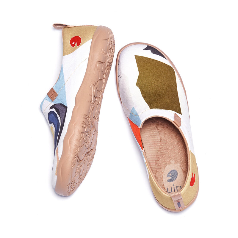 Женские кроссовки без шнуровки UIN, повседневные лоферы, вязаная художественная роспись, удобная мягкая прогулочная обувь, чудо-Испания