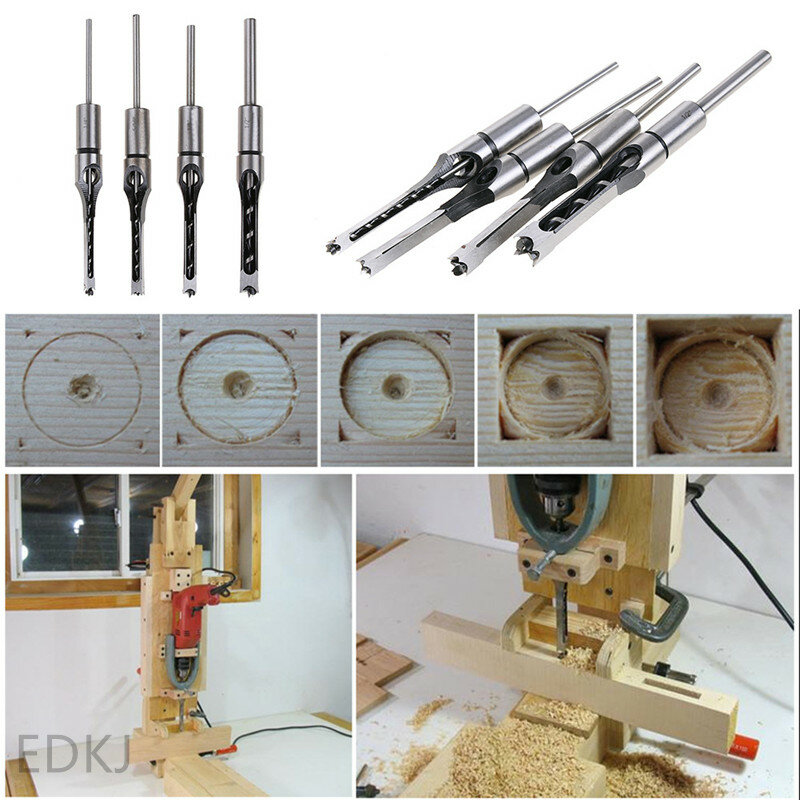 1pcs woodworking square hole drill bearing steel square hole opener square tenon drill square eye drill punching angle