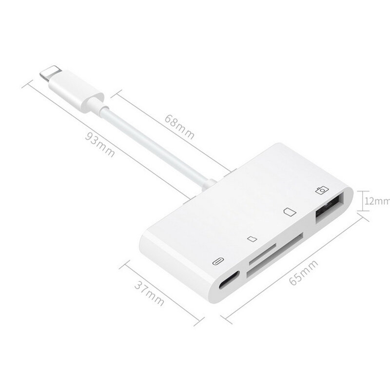 GINSLEY Đa Trong 1 Đầu Đọc Thẻ Lightning To SD USB Adapter Cho Iphone 8X11 Usb3.0 Chuyển Đổi TF CF thẻ SD Đọc Tất Cả Trong 1