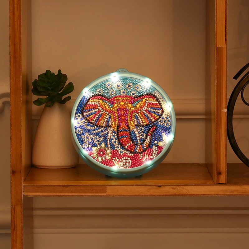 DIY Diamond Painting Lamp with LED Lights Special Shaped Diamond Drawing Children's Night Lights Bedside Night Lights Home Decor