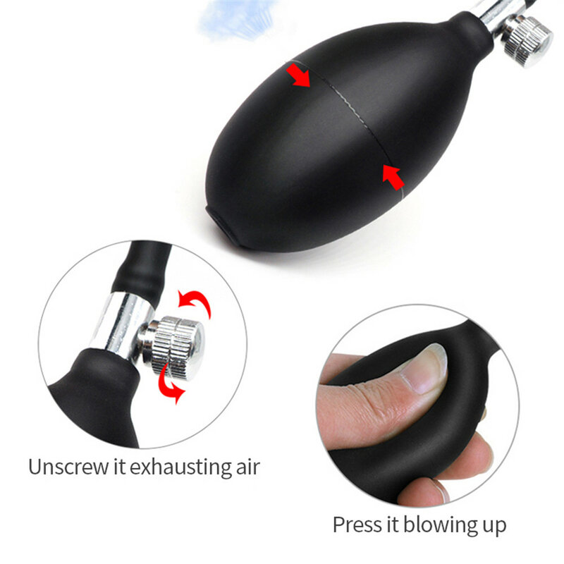 Huge Inflatable Anal Plug Silicone Pump Anal Dilator Prostate Massage Anus Extender Butt Plug Built-in Steel Ball Adult Sex Toys