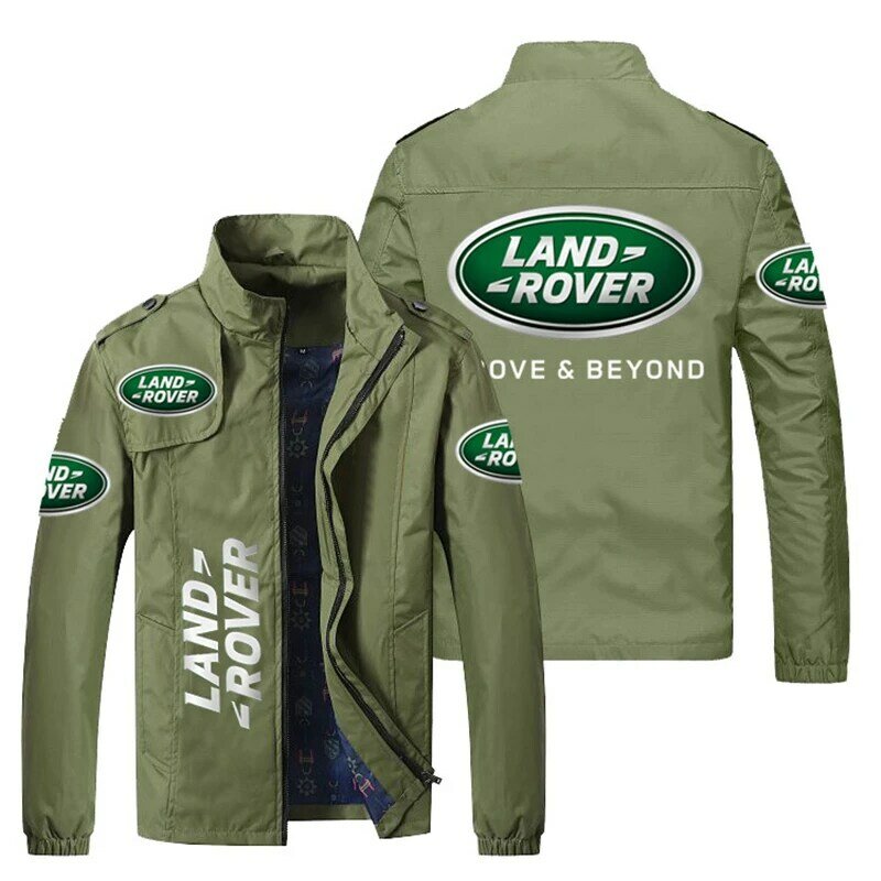 Nowy męska kurtka Land Rover nadruk Logo kurtki z suwakiem moda Punk szczupła baseballówka w stylu Casual jednolite kurtka motocyklowa płaszcz topy M-5XL
