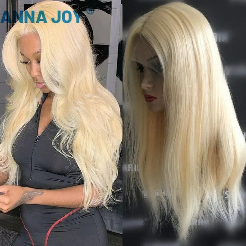 13x4 613 blond koronkowa peruka na przód ludzki włos prosto HD przezroczysty 13*1 150% 180% 613 koronki przodu włosów ludzkich peruk dla czarnych kobiet