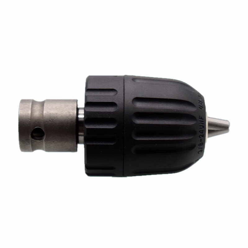 Adaptador de enchufe cuadrado de 1/2 ", Portabrocas sin llave de 0,8-10mm, adaptador de Portabrocas de rosca de 3/8-24UNF para herramientas de taladro eléctrico de impacto