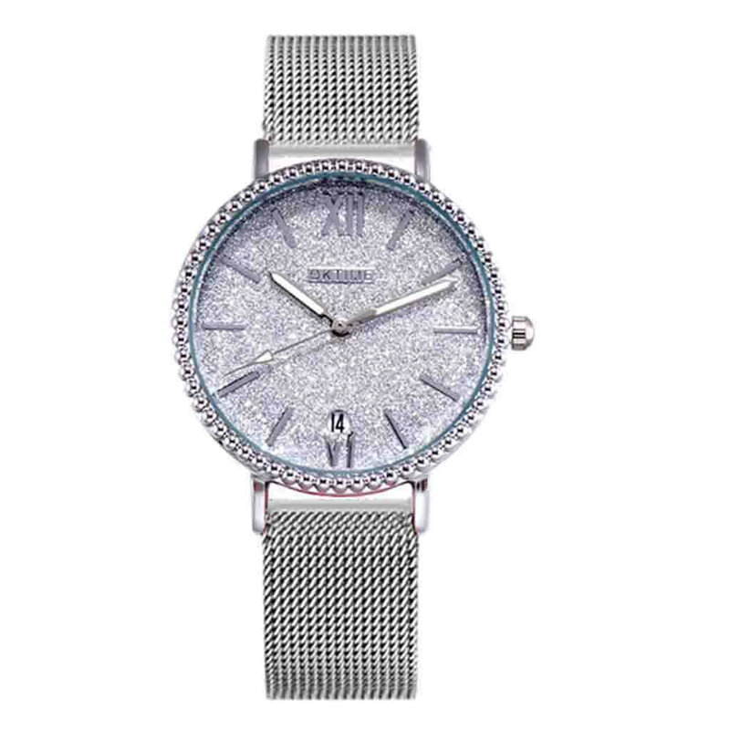 OKTIME-Reloj de pulsera con cielo estrellado para hombre y Mujer, cronógrafo creativo de malla para estudiantes, modelos femeninos * A