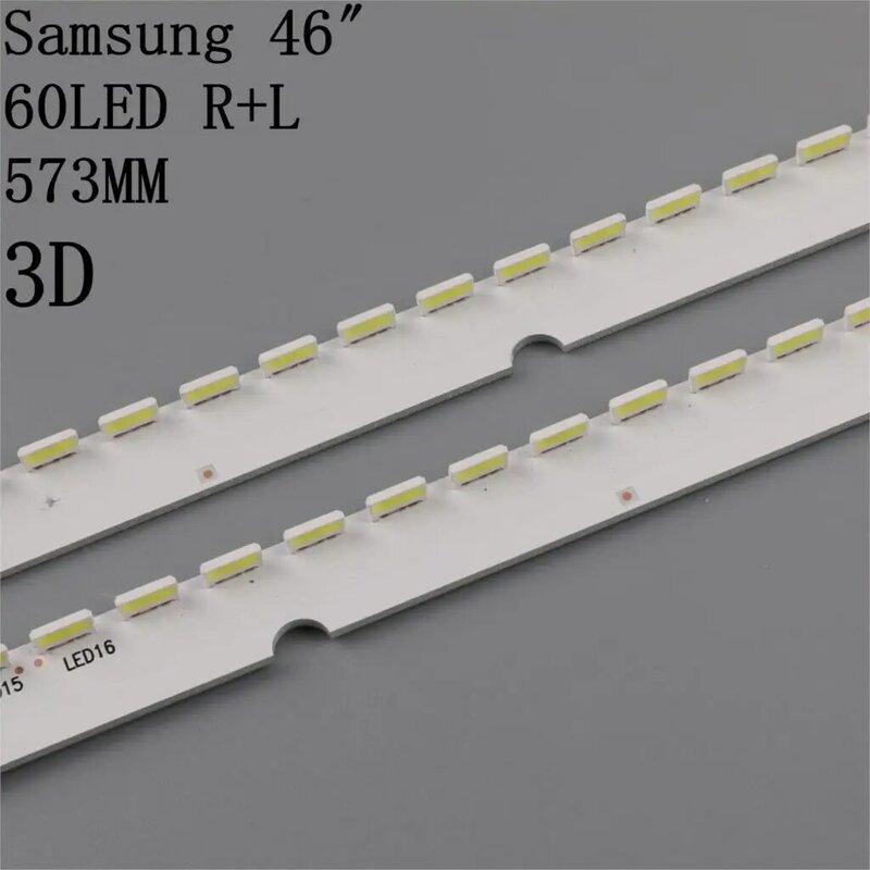 Baru Kit 2 PCS 60LED 572Mm LED Backlight Strip untuk Samsung UA46ES5500R Kereta Luncur 2012SVS46 7032NNB LEFT60 RIGHT60 3D