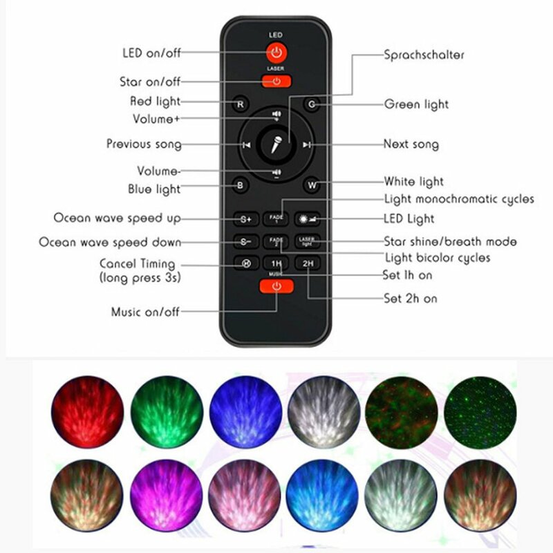 1 USB светодиодный Звездный Ночной светильник, музыкальный Звездный водяной волновой светодиодный проектор, светильник, проектор с Bluetooth, про...
