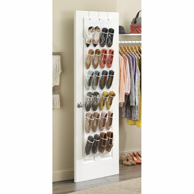Organizador de zapatos para puerta, 24 bolsillos, 12 pares